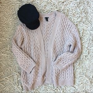 blush pink H&M cardigan sweater